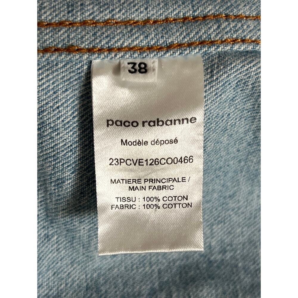 PACO RABANNE Embroidered Denim Set of Skirt and Jacket in Blue size 38 - Picture 16 of 16